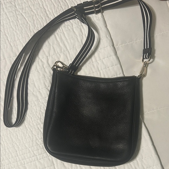 Kate Spade Black Crossbody Bag with Striped Strap - Picture 2 of 3
